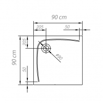 Cadita de dus patrata Kolpasan, Evelin, pentru inzidire, 90x90x4.2 cm, acril